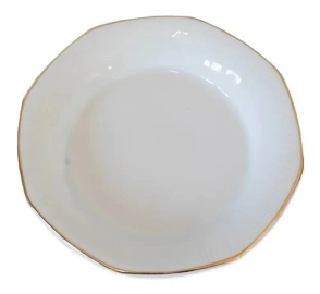 PLATO HONDO OCTOGONAL FILETE ORO LINEA 599 TSUJI