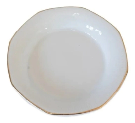 PLATO HONDO OCTOGONAL FILETE ORO LINEA 599 TSUJI