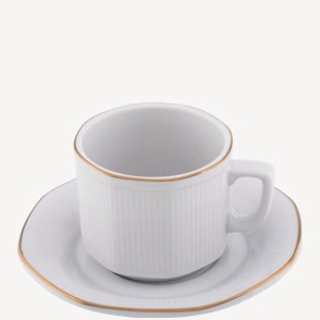 TAZA TE OCTOGONAL FILETE ORO LINEA 599 TSUJI