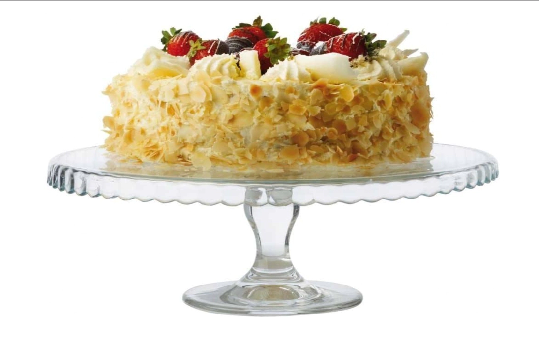 POSA TORTA 32 CM CON PIE VIDRIO PASABAHCE