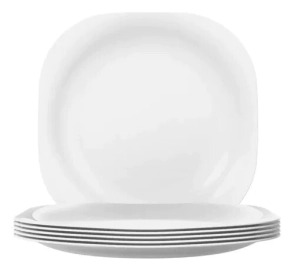 PLATO PLAYO 27 CM CUADRADO VIDRIO TEMPLADO PLAZA NADIR