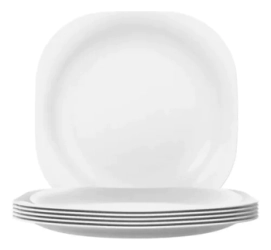 PLATO PLAYO 27 CM CUADRADO VIDRIO TEMPLADO PLAZA NADIR
