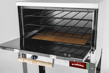 HORNO PIZZERO 6 MOLDES AC. INOX. EL GAUCHITO GAS NATURAL SOL REAL