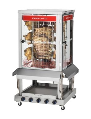 ASADOR CRIOLLO SUPER 24 POLLOS 4 PUERTAS  GAS NATURAL SOL REAL