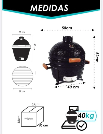 KAMADO ARGENTINO MINI PAMPERO 16" BLANCO