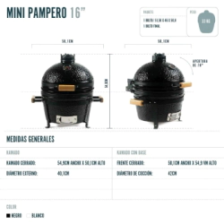 KAMADO ARGENTINO MINI PAMPERO 16" BLANCO