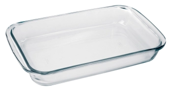 FUENTE VIDRIO TEMPLADO RECTANGULAR 39 X 23 CM GRANDE CLASICA MARINEX NADIR