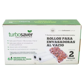 ROLLO PARA ENVASAR AL VACIO 22 X 500 CM GOFRADO 2 UNIDADES TURBOSAVER