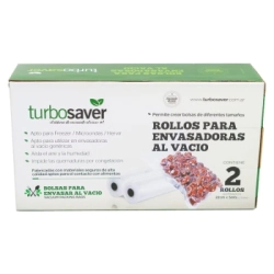 ROLLO PARA ENVASAR AL VACIO 22 X 500 CM GOFRADO 2 UNIDADES TURBOSAVER