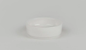 CAZUELA 8 CM RAYADA BAJA BLANCA PORCELANA