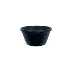CAZUELA 7 x 4 CM CONICA RAYADA NEGRA
