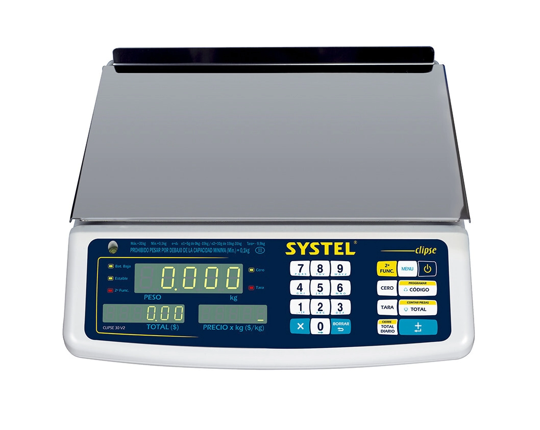 BALANZA CLIPSE 30 KG PPI BATERIA RECARGABLE SYSTEL