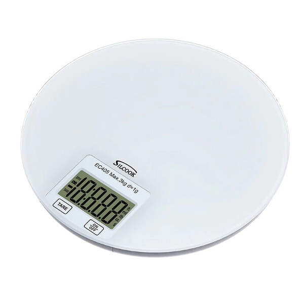 BALANZA DE COCINA 3 KG DIGITAL VIDRIO TEMPLADO BLANCO