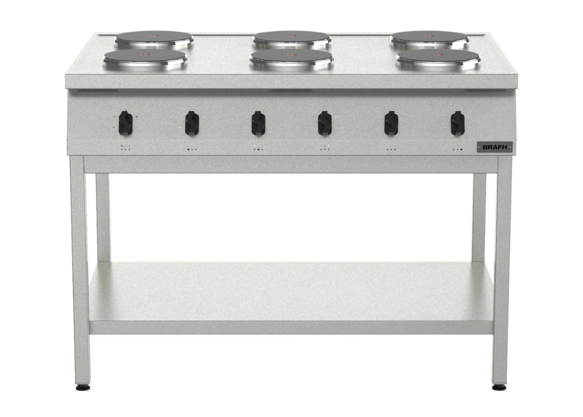 ANAFE 1200 - 6 HORNALLA ELECTRICO ACERO INOXIDABLE 430 CON BASE BRAFH