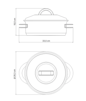 CACEROLA N&ordm; 28 SOLAR CON ASAS ACERO TRIPLE FONDO TRAMONTINA