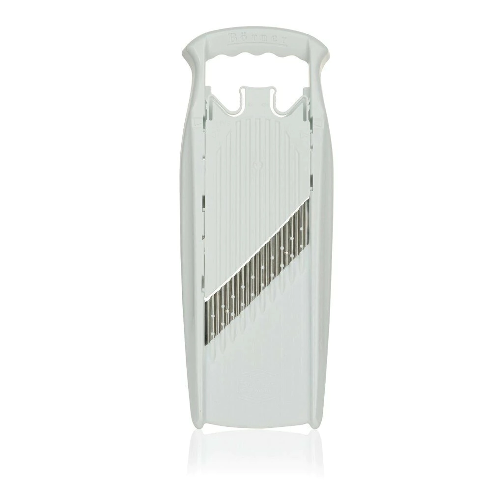 MANDOLINA WAFFEL XXL CORTADOR ONDULADO Y REJILLA GRUESAS BLANCO BORNER