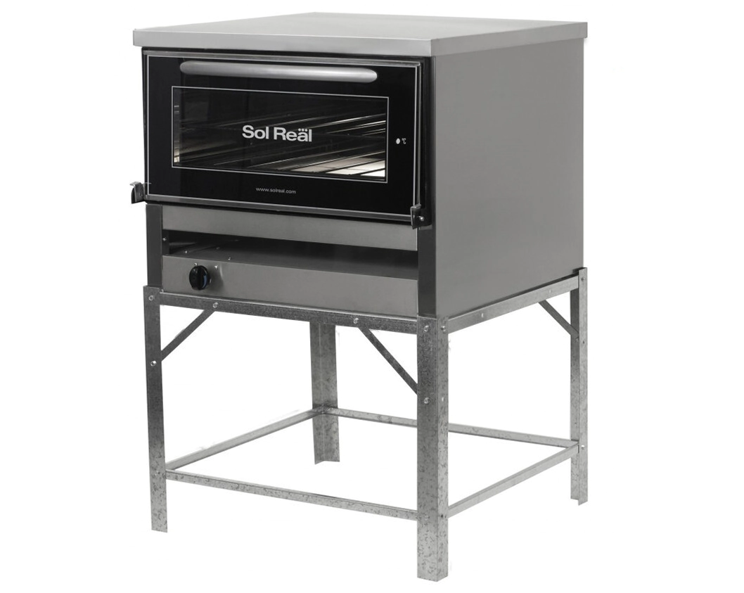 HORNO PIZZERO 12 MOLDES ACERO PUERTA VIDRIO GAS ENVASADO SOL REAL