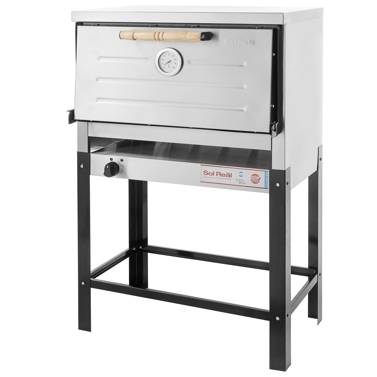 HORNO PIZZERO 6 MOLDES ACERO CON GRATINADOR GAS ENVASADO SOL REAL