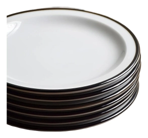 PLATO HONDO TAVOLA FILETE VOLCADO NEGRO VERBANO