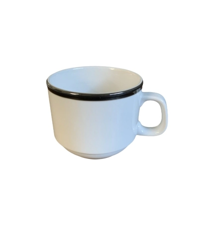 TAZA DESAYUNO TAVOLA FILETE VOLCADO NEGRO VERBANO