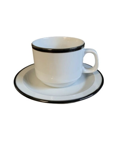 TAZA DESAYUNO TAVOLA FILETE VOLCADO NEGRO VERBANO