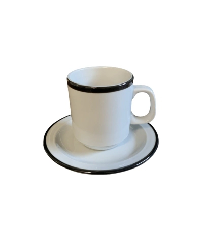 PLATO CAFE TAVOLA FILETE VOLCADO NEGRO VERBANO