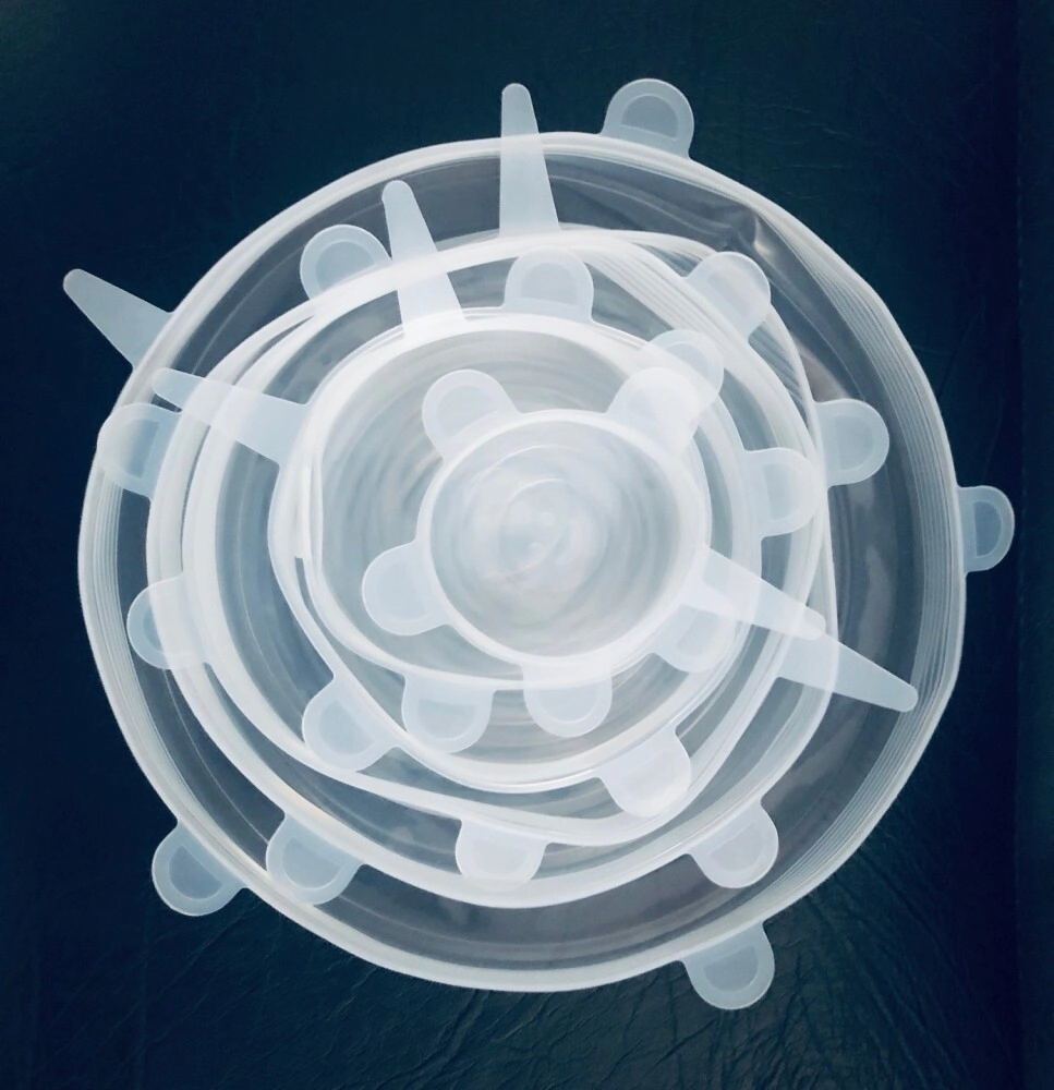 TAPAS DE SILICONA TRANSPARENTE SET X 6