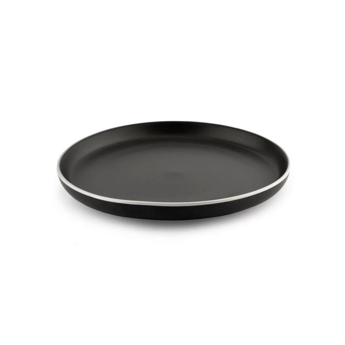 PLATO POSTRE 20 CM NEGRO PORCELANA SAKURA