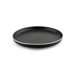 PLATO POSTRE 20 CM NEGRO PORCELANA SAKURA