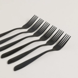 SET X 6 TENEDORES DE MESA LISBOA NEGRO MATE