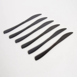 SET X 6 CUCHILLOS DE MESA LISBOA NEGRO MATE 22 CM