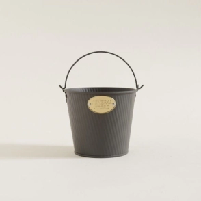 BALDE DE HIELO DE METAL GRIS GENERAL STORE CON MANIJA 13 X 15 X 11 CM