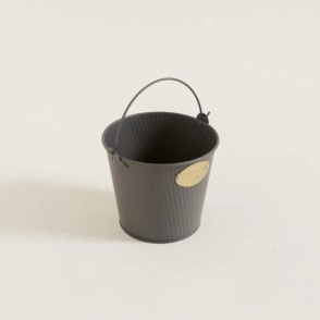 BALDE DE HIELO DE METAL GRIS GENERAL STORE CON MANIJA 13 X 15 X 11 CM