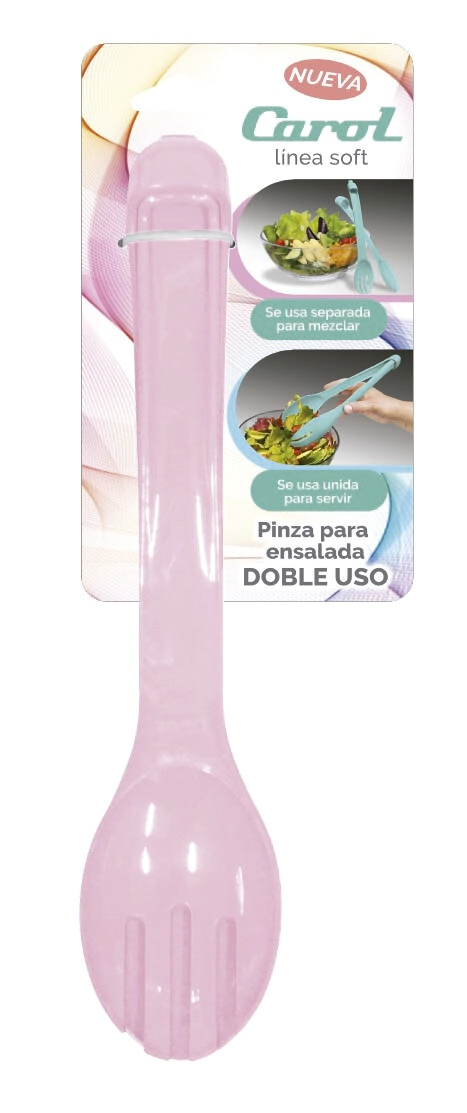 PINZA PARA ENSALADA DOBLE USO ROSA SOFT CAROL