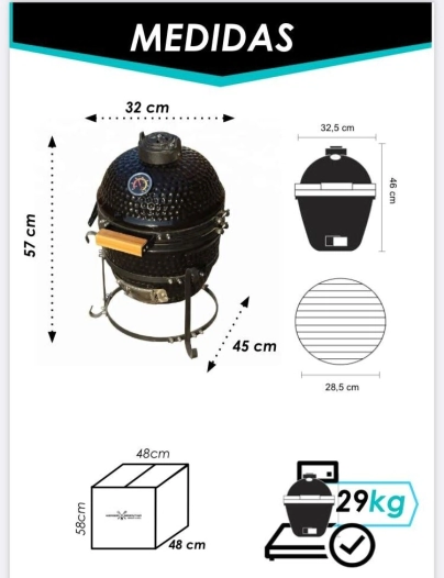 KAMADO ARGENTINO MINI 11" BLANCO