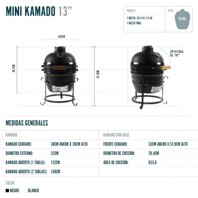 KAMADO ARGENTINO MINI 13" BLANCO