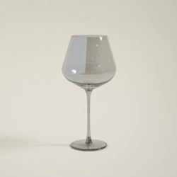 COPA DE VINO ESPEJADO GRIS 750 ML BASE ANCHA