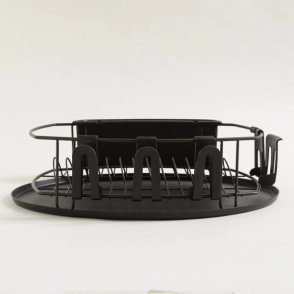 ESCURRIDOR DE PLATOS ACERO NEGRO OXIDE CON BANDEJA NEGRA