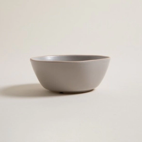 BOWL 14,5 CM MONASTIR GRIS CON BORDE NATURAL SATINADO