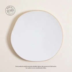 PLATO PLAYO 27 CM MONASTIR BLANCO CON BORDE NATURAL SATINADO