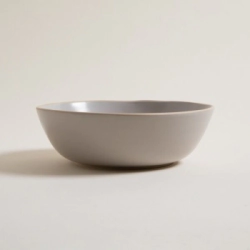 ENSALADERA 24 CM MONASTIR GRIS SATINADA BORDE BEIGE