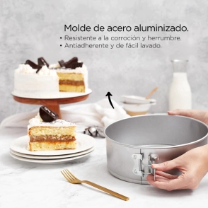 TORTERA N&ordm; 20 REDONDA ALTA 8 CM DESMONTABLE CIERRE ALEMAN ACERO ALUMINIZADO DO&Ntilde;A CLARA