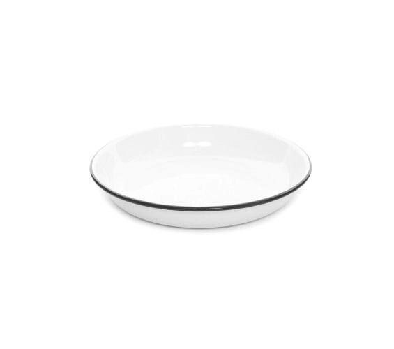 PLATO HONDO 22 CM BLANCO CON BORDE NEGRO ENLOZADO