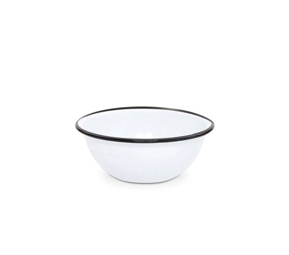 BOWL 18 X 8 CM BLANCO CON BORDE NEGRO ENLOZADO