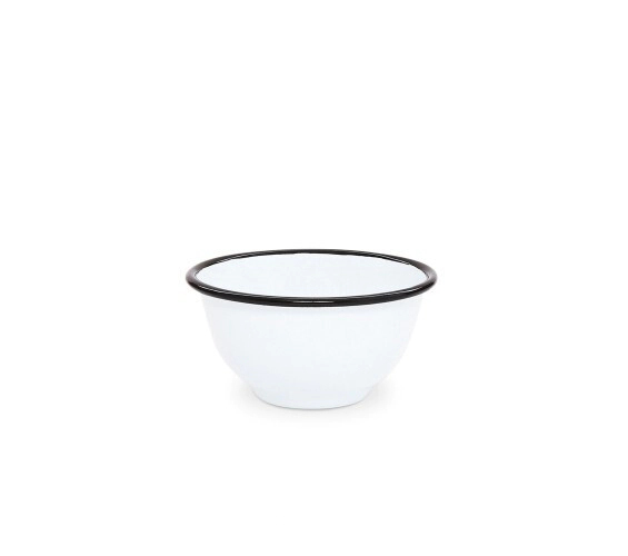 BOWL 14 X 7 CM BLANCO CON BORDE NEGRO ENLOZADO