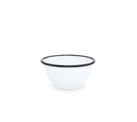 BOWL 14 X 7 CM BLANCO CON BORDE NEGRO ENLOZADO