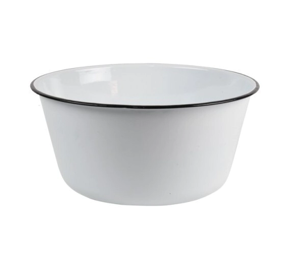 BOWL 26 X 13 CM RECTO BLANCO CON BORDE NEGRO ENLOZADO