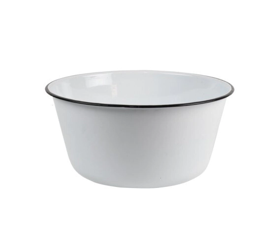 BOWL 22 X 11 CM RECTO BLANCO CON BORDE NEGRO ENLOZADO