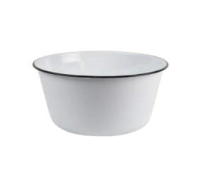 BOWL 22 X 11 CM RECTO BLANCO CON BORDE NEGRO ENLOZADO