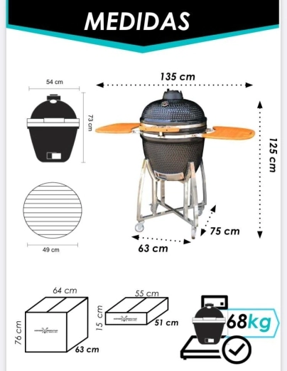 KAMADO ASADOR CRIOLLO 21" CARMESI